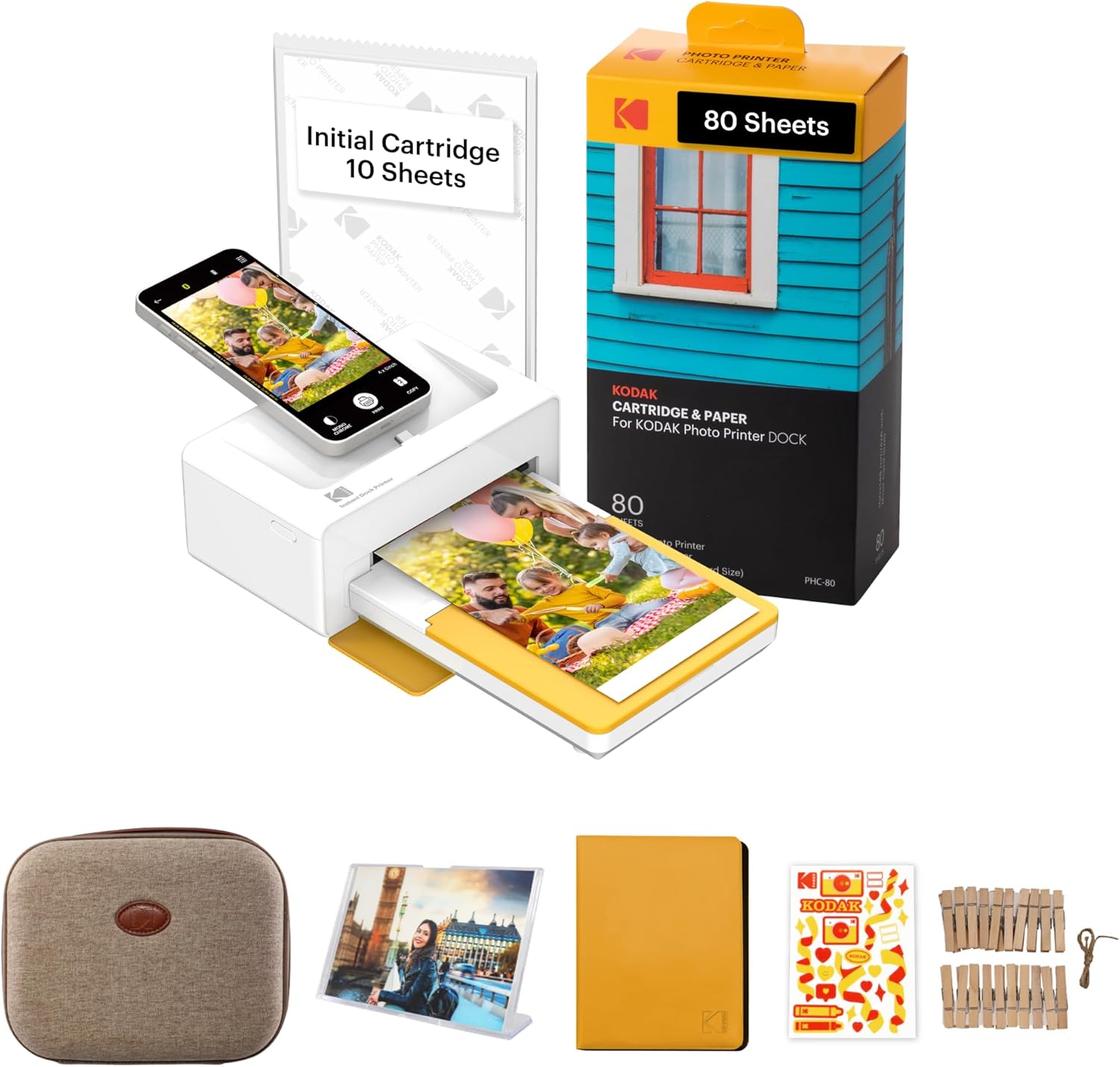 Limited-Time Sale for Summer Surprises AED 99د.إ:KODAK Dock Plus 4Pass Instant Photo Printer (4x6 inches) + 90 Sheets Gift Bundle
