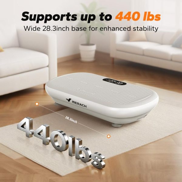 MERACH High-Power Vibration Plate Exercise Machine,440lbs Weight Capacity, Bluetooth Remote Control, 4 Workout Modes for Home Gym Fitness Equipment