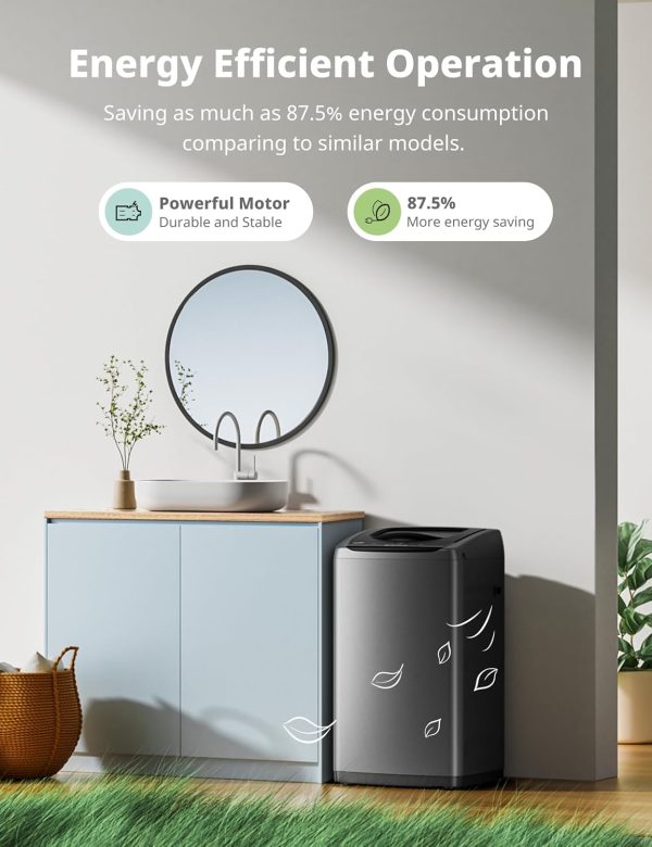 Summer Final Clearance Just AED 99د.إ:Comfee Portable Washing Machine, 0.9 cu.ft Compact Washer With LED Display, 5 Wash Cycles, 2 Built-in Rollers, Space Saving Full-Automatic...