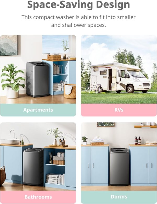Summer Final Clearance Just AED 99د.إ:Comfee Portable Washing Machine, 0.9 cu.ft Compact Washer With LED Display, 5 Wash Cycles, 2 Built-in Rollers, Space Saving Full-Automatic...
