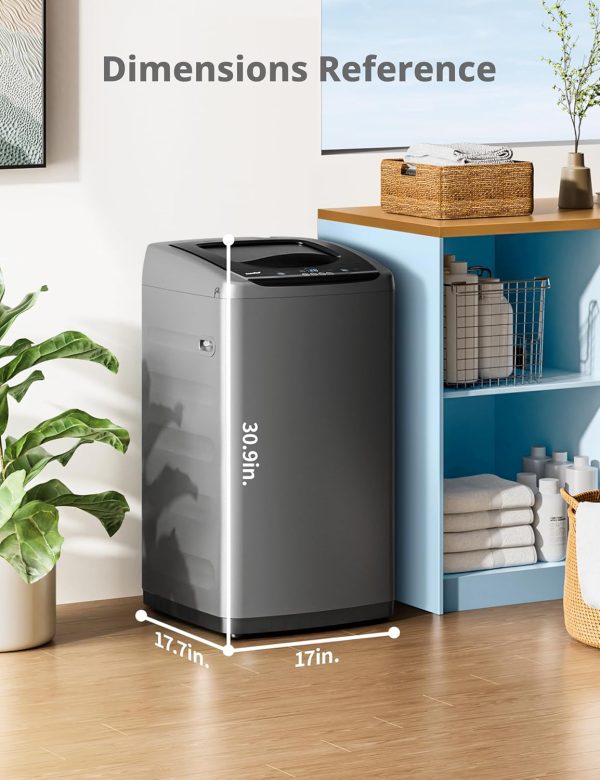 Summer Final Clearance Just AED 99د.إ:Comfee Portable Washing Machine, 0.9 cu.ft Compact Washer With LED Display, 5 Wash Cycles, 2 Built-in Rollers, Space Saving Full-Automatic...