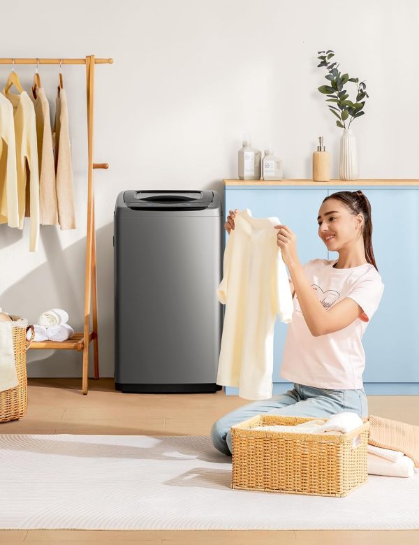 Summer Final Clearance Just AED 99د.إ:Comfee Portable Washing Machine, 0.9 cu.ft Compact Washer With LED Display, 5 Wash Cycles, 2 Built-in Rollers, Space Saving Full-Automatic...