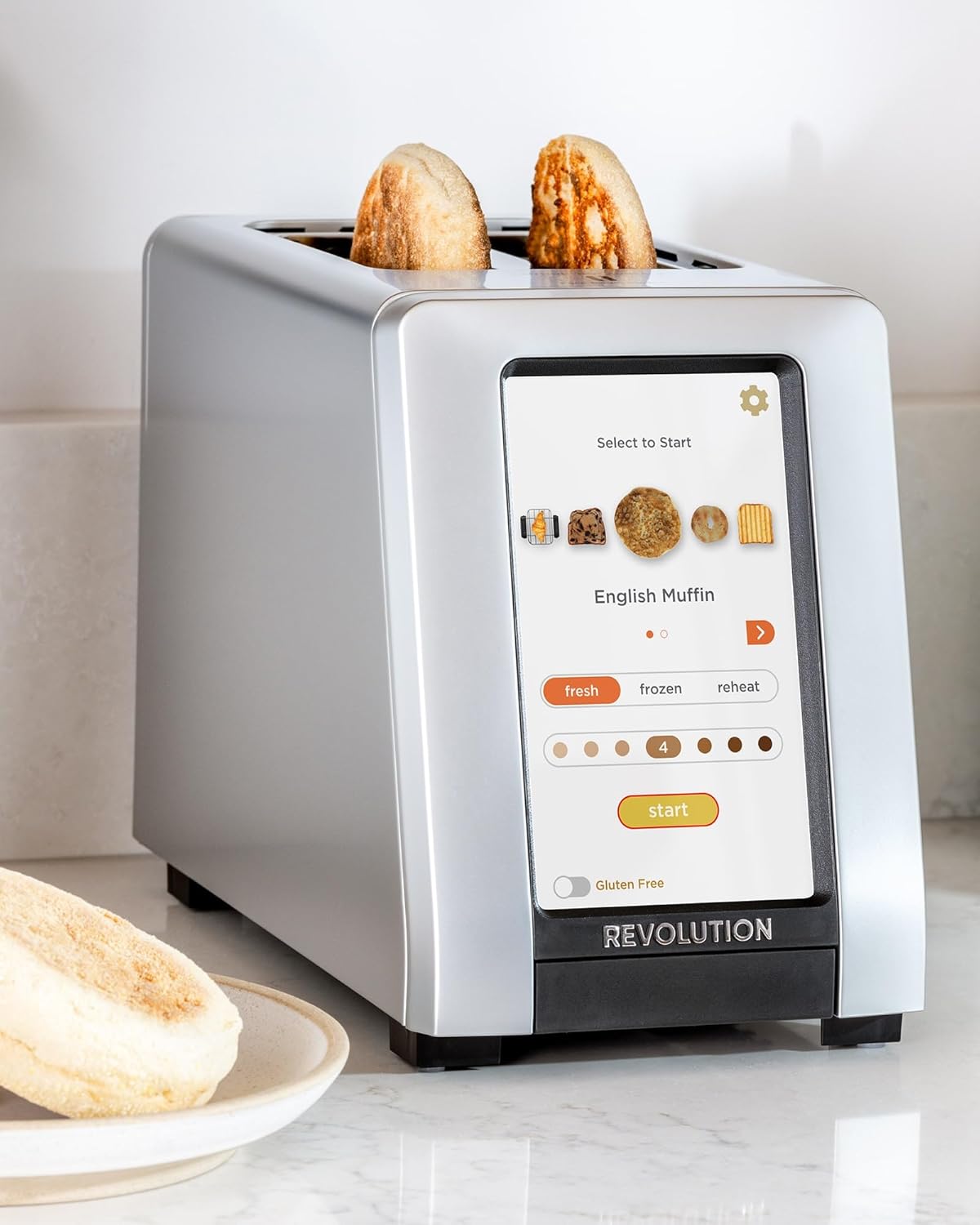 While Stocks Last:Revolution R270 High-Speed Touchscreen Toaster, 2-Slice Smart Toaster with Patented InstaGLO Technology & Gluten-Free, Panini & 16 Bread Modes